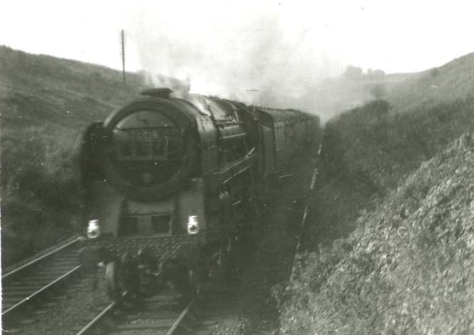 London express after leaving Severn tunnel 1952